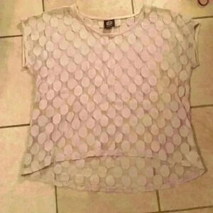 Bobeau sheer polka dot shirt